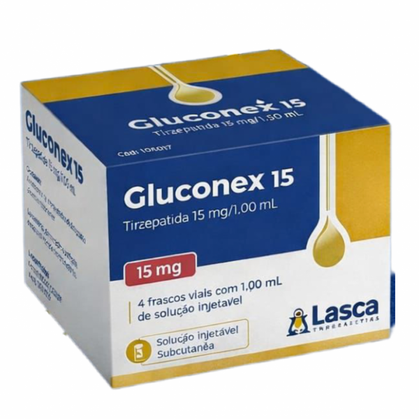 Tirzepatida Gluconex 15mg 4 Frascos 1ml